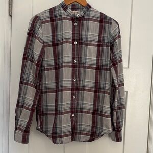 Filson Plum and Gray Plaid Button-Down Shirt